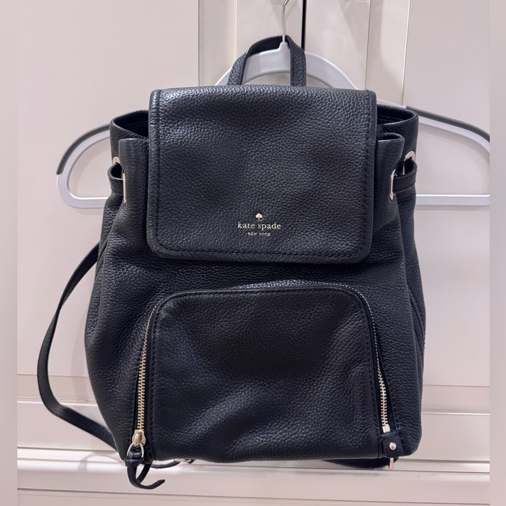 Kate Spade Black Leather Backpack